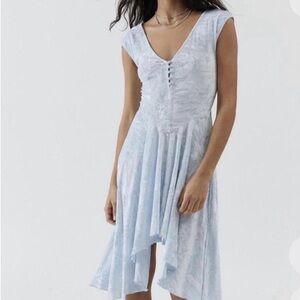 Urban Outfitters Silence + Noise Corina velvet short sleeve mini dress fairy L